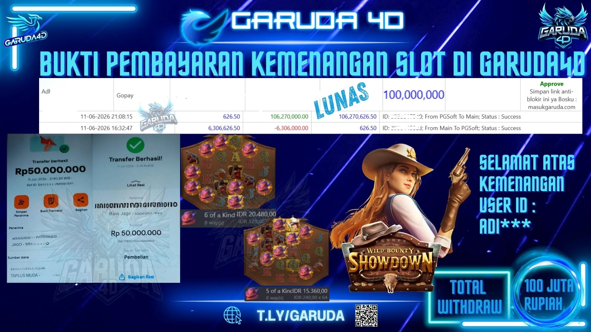 GARUDA4D JACKPOT MAHJONG SHOWDOWN RP100.000.000 — LUNAS