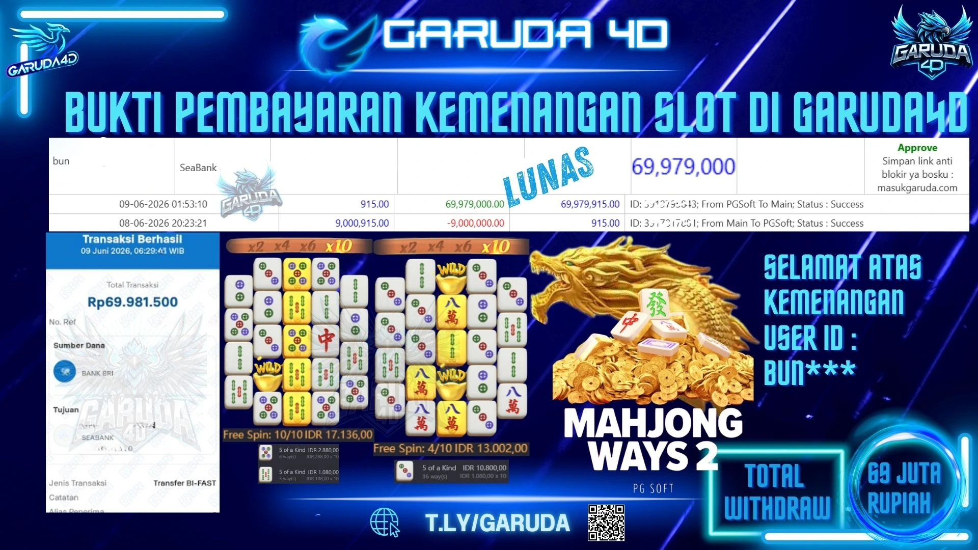 GARUDA4D JACKPOT MAHJONG WAYS 2 RP69.000.000 — LUNAS